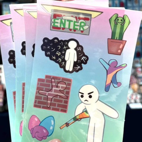 meccha chameleon stickers pins